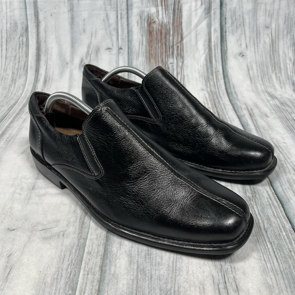JOHNSTON & MURPHY Mens Sheepskin Loafers 11.5 M Shuler Moc Leather Slip On Flex